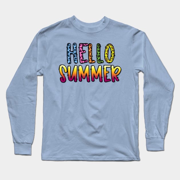 Hello Summer Cheetah design Long Sleeve T-Shirt by YOYtees